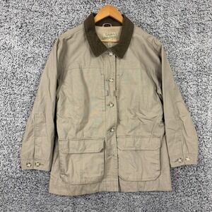 Cabelas Chore Jacket Womens XL Tan Canvas Field Barn Coat Corduroy Collar Work